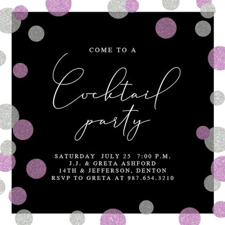 Glam Squared - Invitación Para Fiesta Cóctel