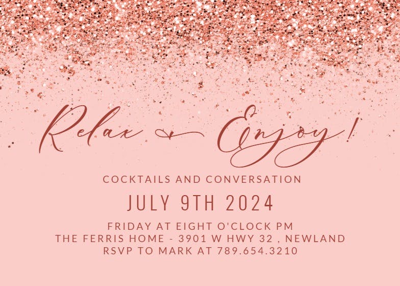 Glitter abstract - cocktail party invitation