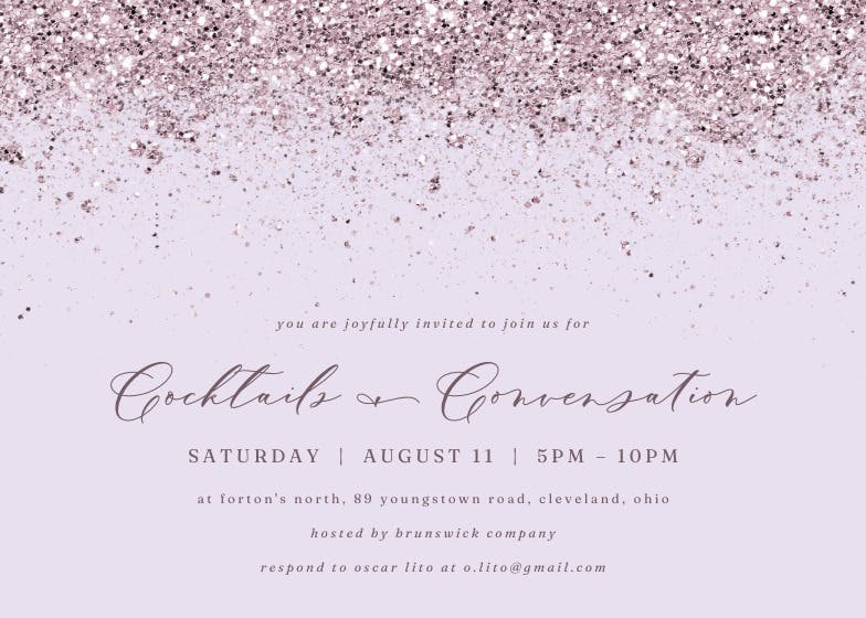 Glitter abstract - cocktail party invitation