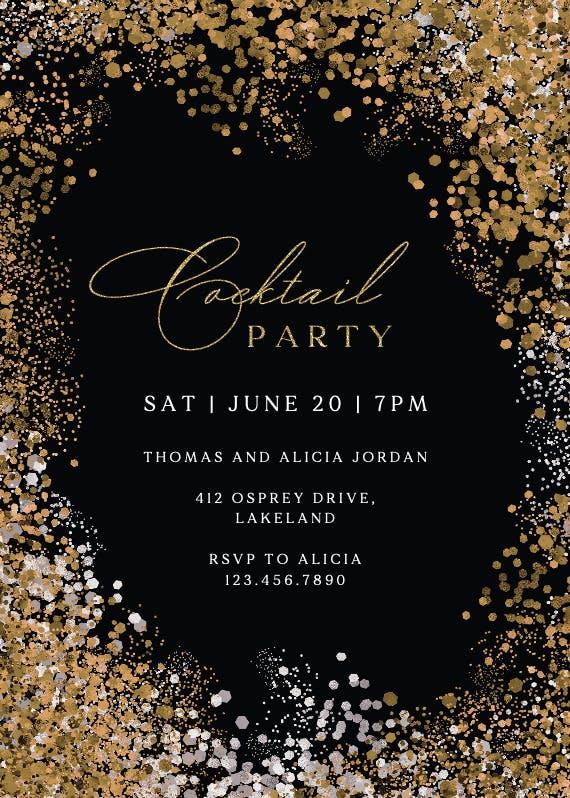 Glitter cocktail party - cocktail party invitation