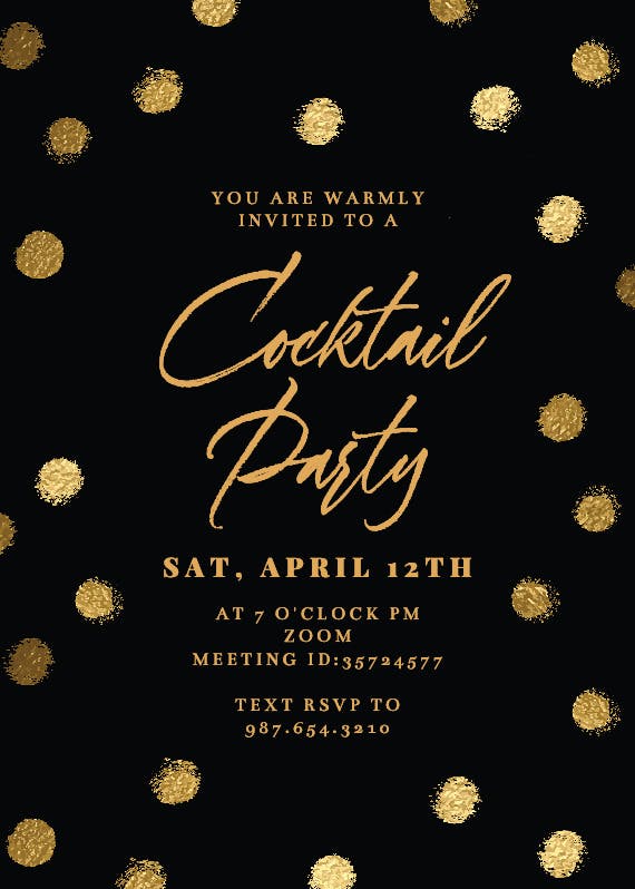 Gold dots -  invitación para fiesta cóctel