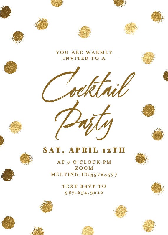 Gold dots - cocktail party invitation