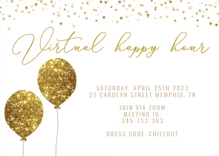 Gold Glitter - Cocktail Party Invitation