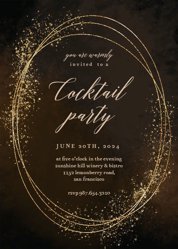 Gold texture - cocktail party invitation