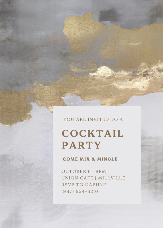 Golden celebration - cocktail party invitation