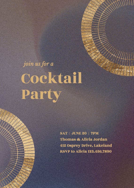 Golden dust - cocktail party invitation