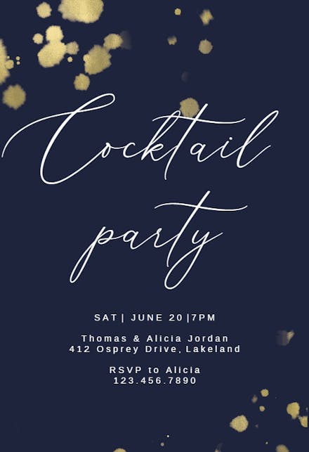 Champagne Fountain - Cocktail Party Invitation Template