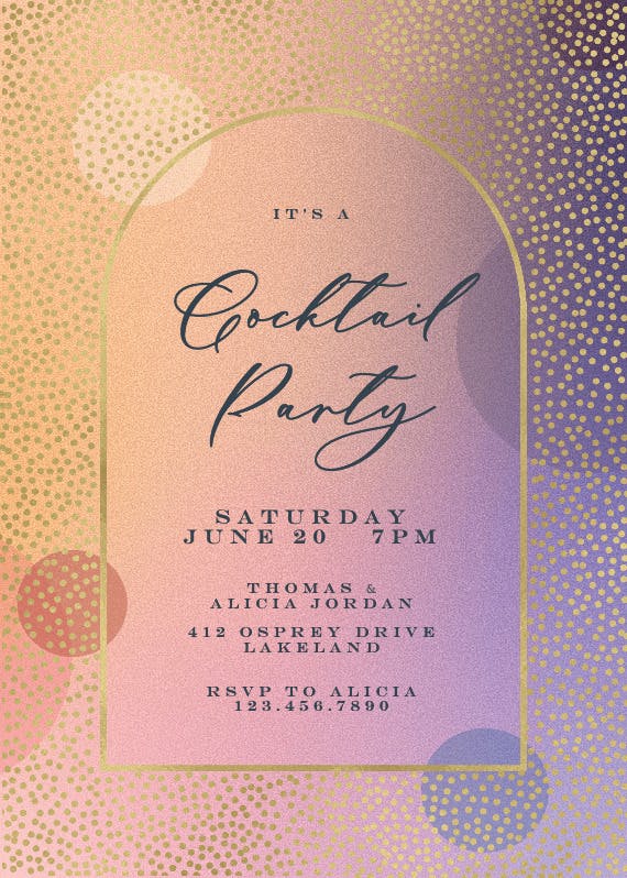 Gradient arched window - cocktail party invitation