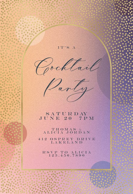 Gradient Arched Window - Cocktail Party Invitation