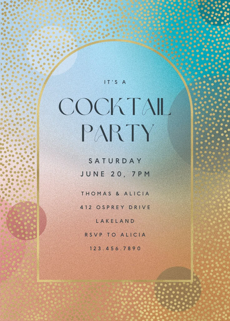 Gradient Arched Window - Cocktail Party Invitation Template (Free ...