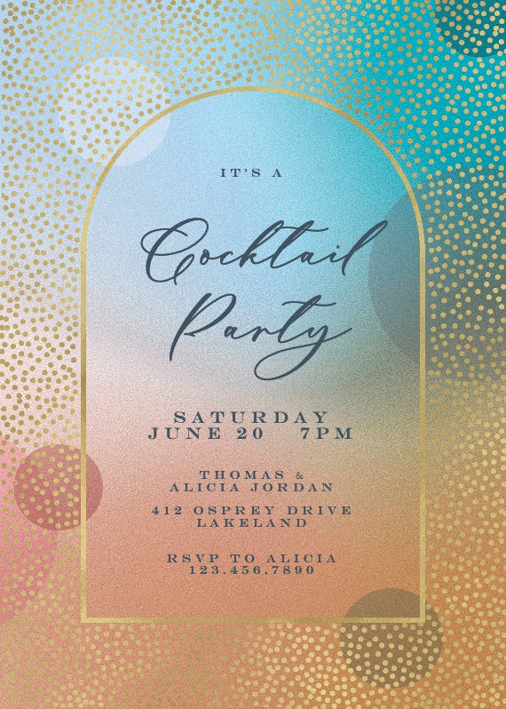 Gradient Arched Window - Cocktail Party Invitation Template (Free ...