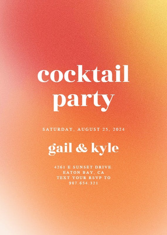 Gradient celebration - cocktail party invitation
