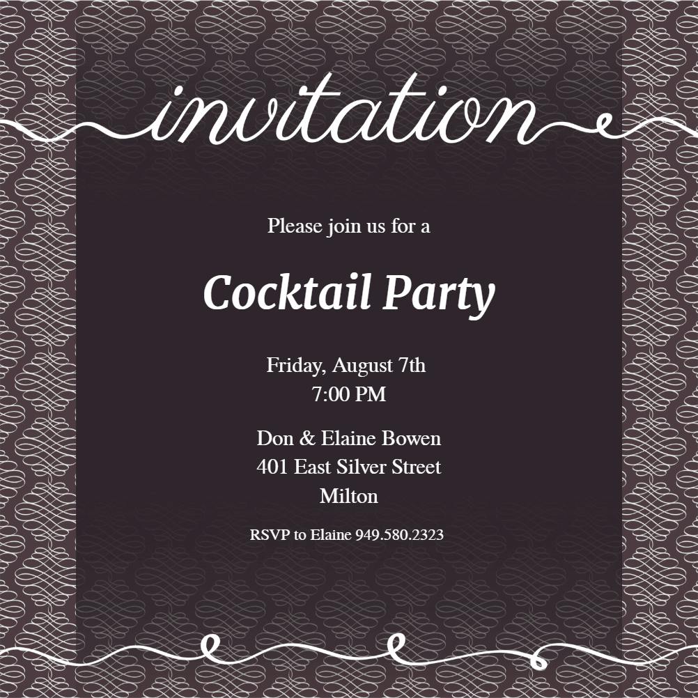 Gradient grays -  invitación para fiesta cóctel