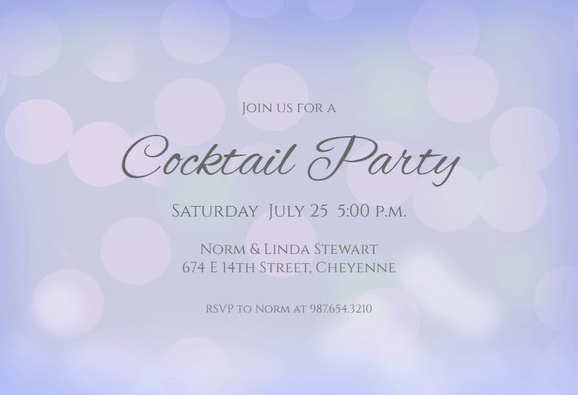 Gradient lights - cocktail party invitation
