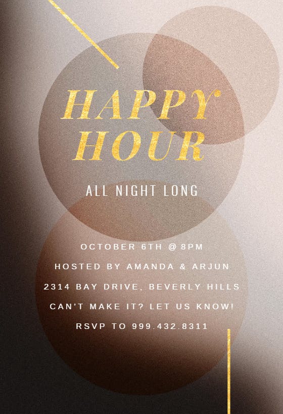 Happy hour - invitación para fiesta cóctel