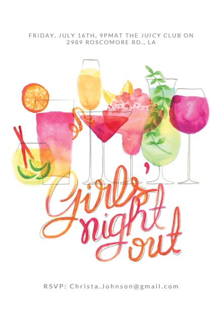 Juicy Night - Invitación Para Fiesta Cóctel