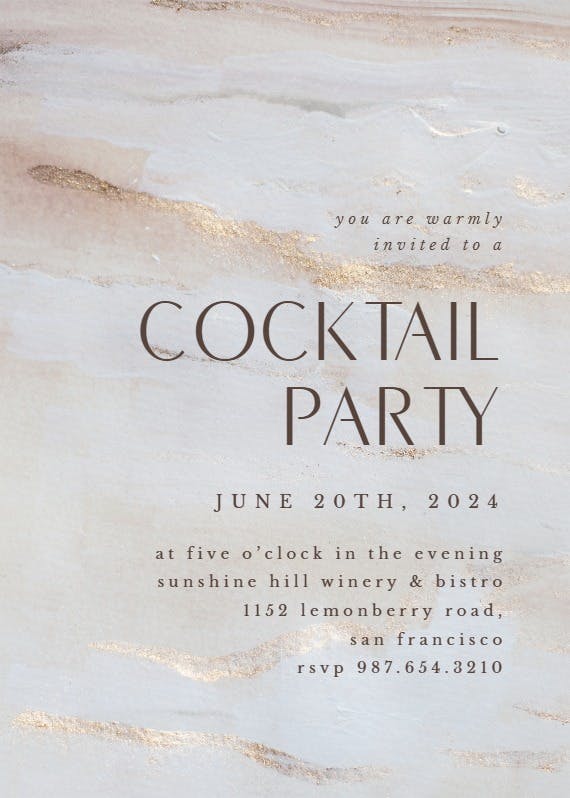 Minimal and elegant - cocktail party invitation