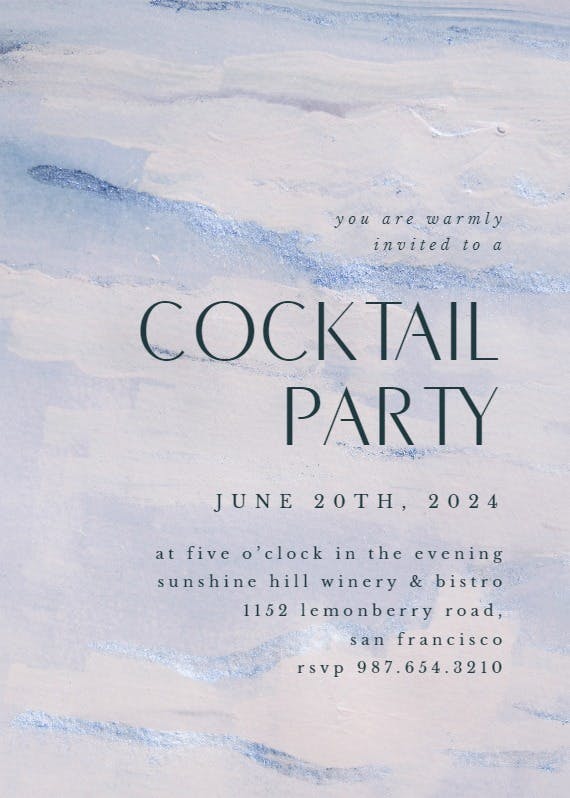 Minimal and elegant - cocktail party invitation