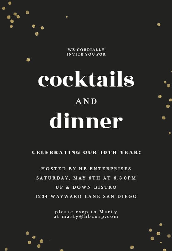 Minimal confetti - cocktail party invitation