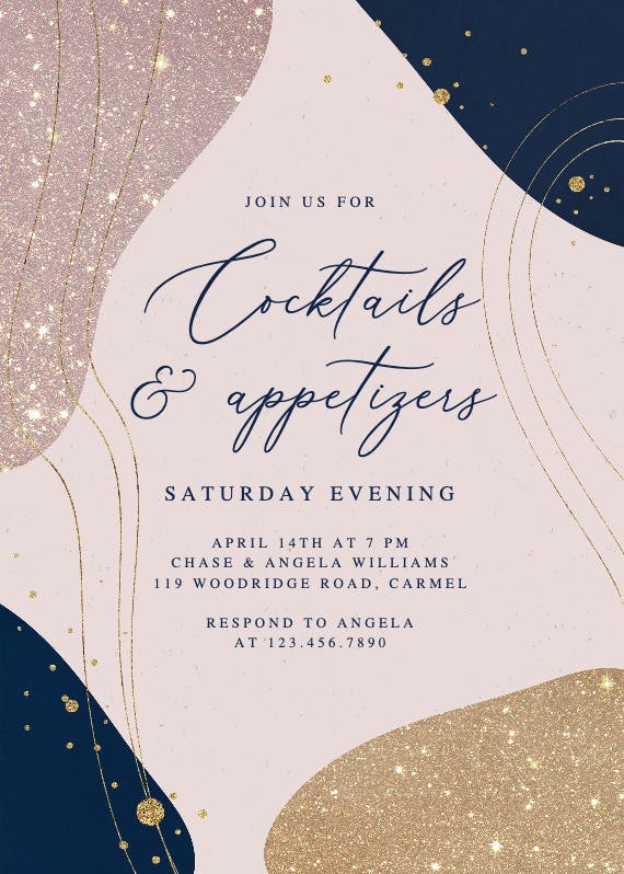 Modern abstract shapes - cocktail party invitation
