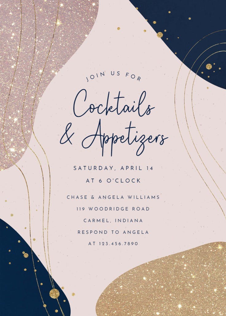 Modern abstract shapes - cocktail party invitation