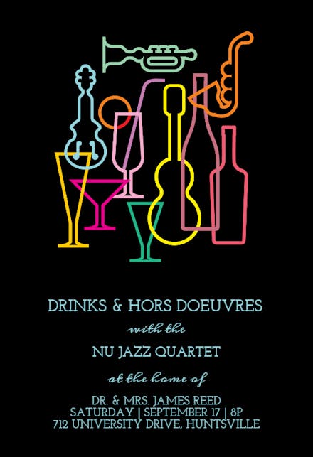 Mood music - cocktail party invitation