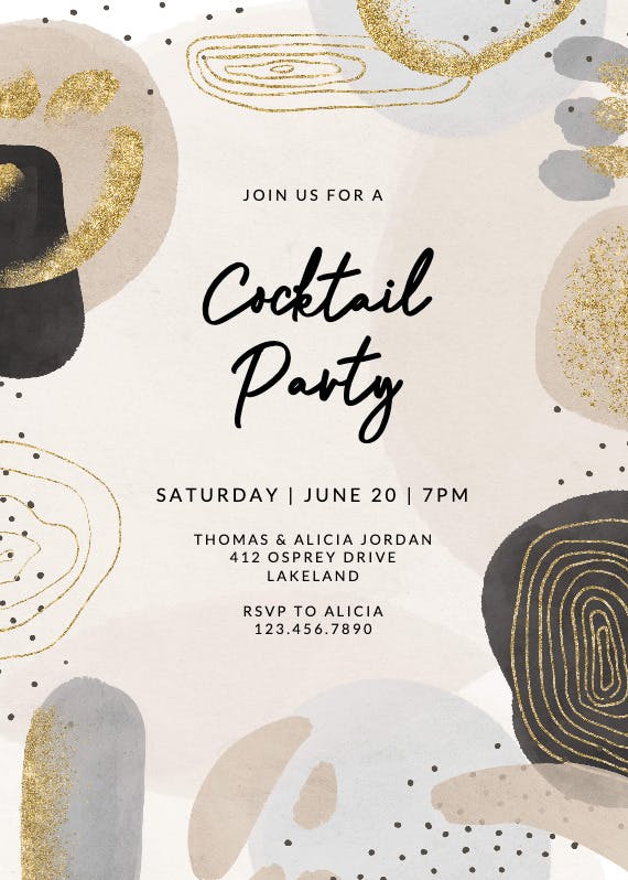 Nature inspired colors - cocktail party invitation