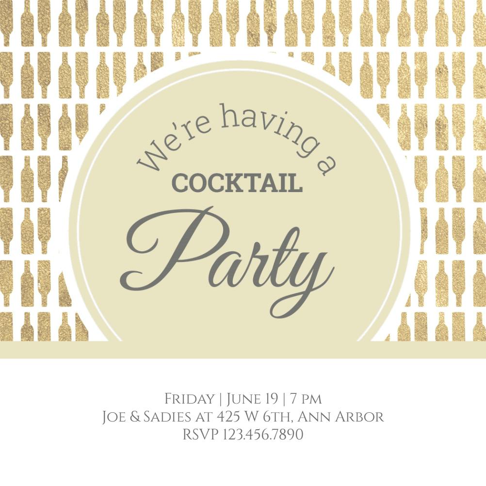 Opposite bottles - cocktail party invitation