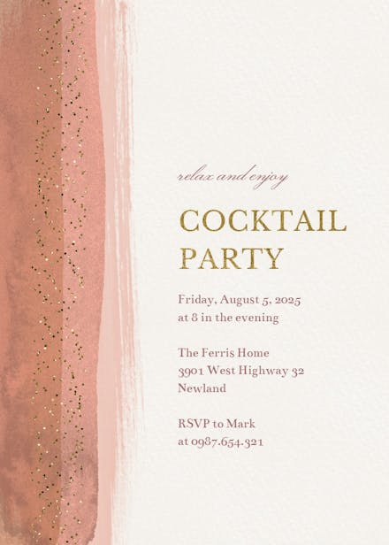 Paint and glitters - cocktail party invitation