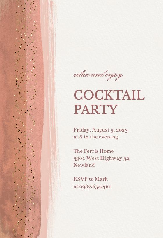 Paint And Glitters - Cocktail Party Invitation Template | Greetings Island