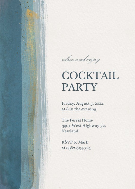 Paint and glitters - cocktail party invitation