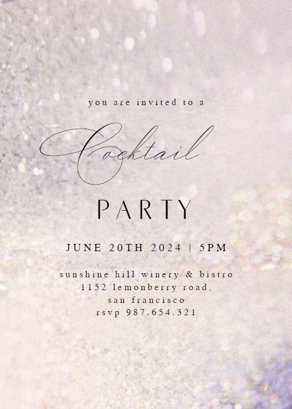 Party shimmer - cocktail party invitation