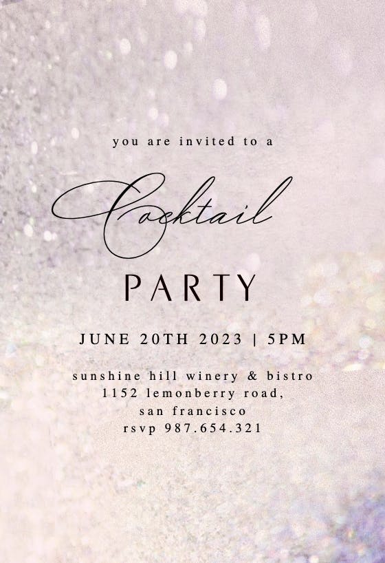 Party Shimmer - Cocktail Party Invitation Template (Free) | Greetings ...