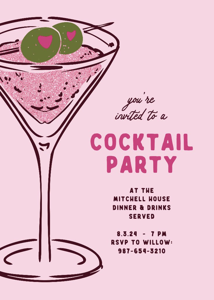 Partytini - cocktail party invitation