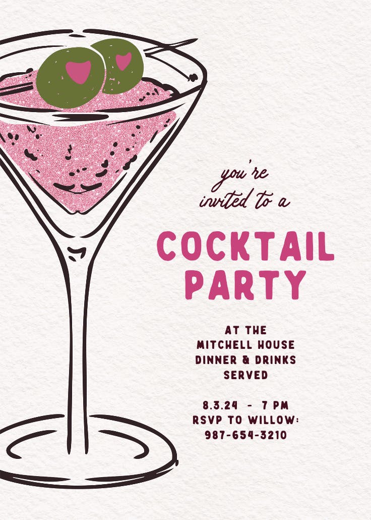 Partytini - cocktail party invitation
