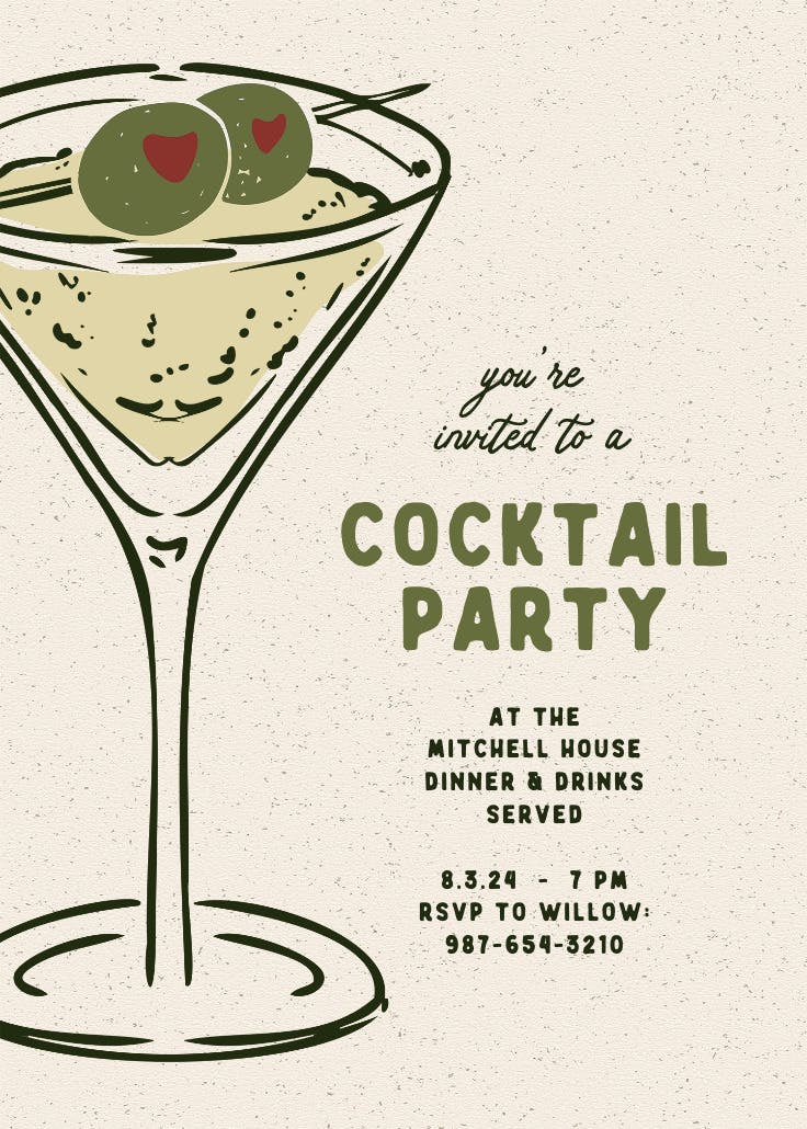 Partytini - cocktail party invitation
