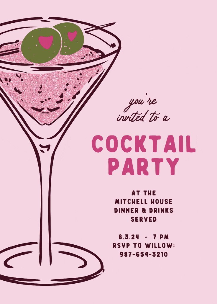 Partytini - cocktail party invitation