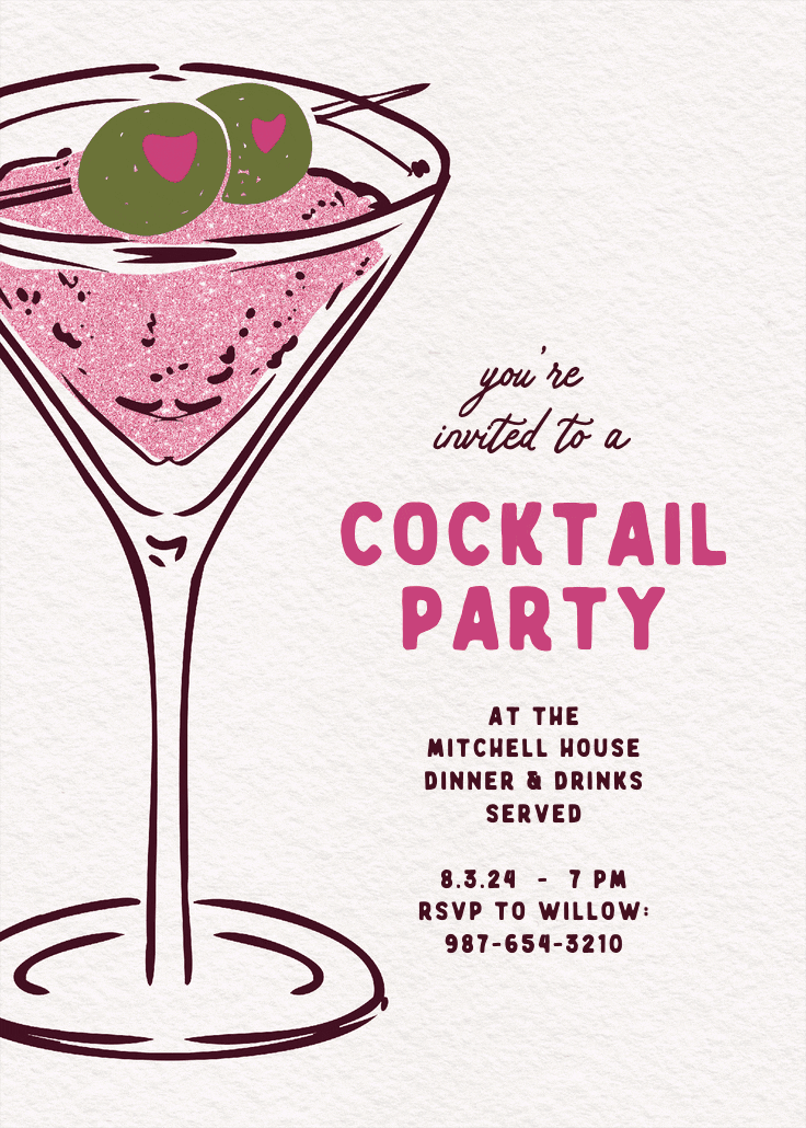 Partytini - cocktail party invitation