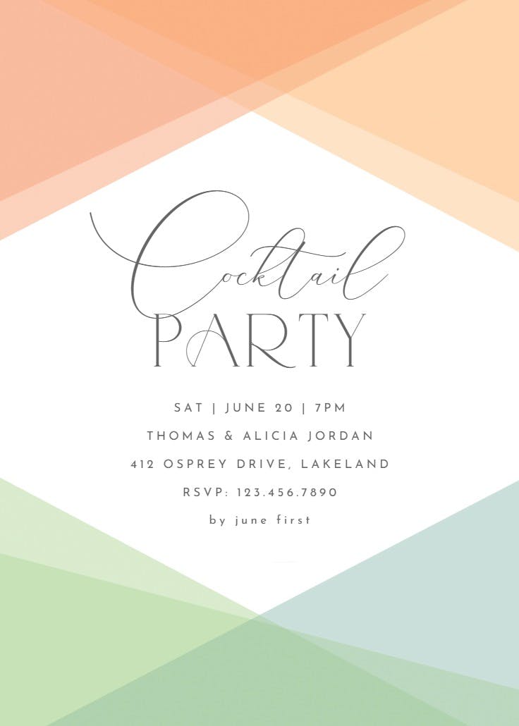 Pastel pattern - cocktail party invitation