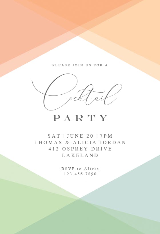Pastel pattern -  invitación para fiesta cóctel