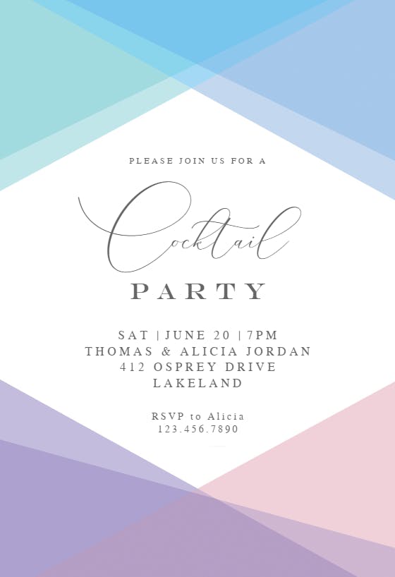 Pastel pattern - cocktail party invitation