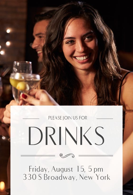 Photogenic cocktails -  invitation template