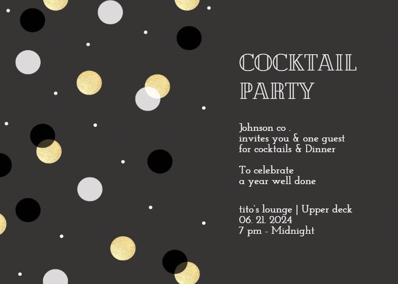 Polka dotted - cocktail party invitation