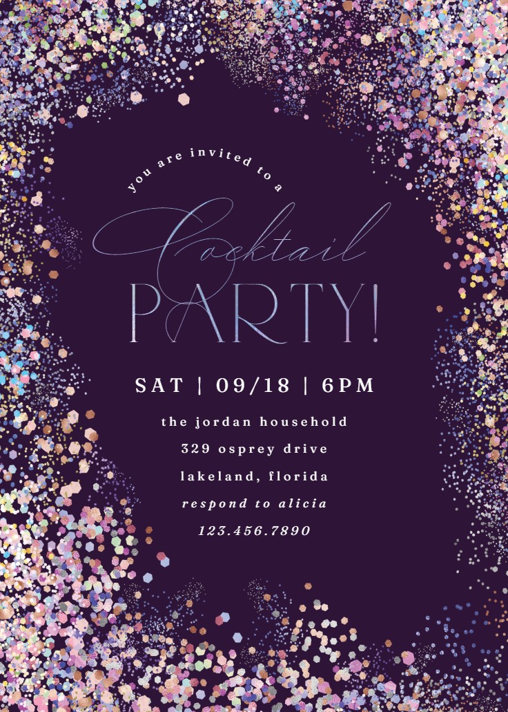 Mix & Mingle - Cocktail Party Invitation Template (Free) | Greetings Island