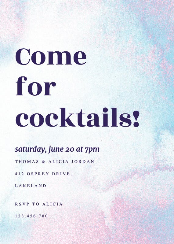 Rainbow ombre - cocktail party invitation