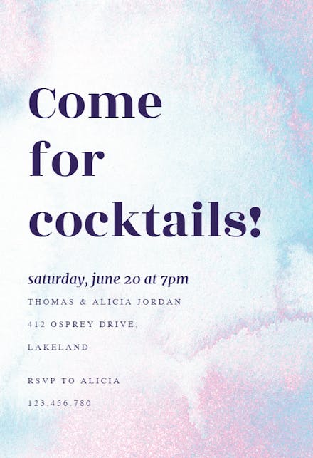 Rainbow Ombre - Cocktail Party Invitation