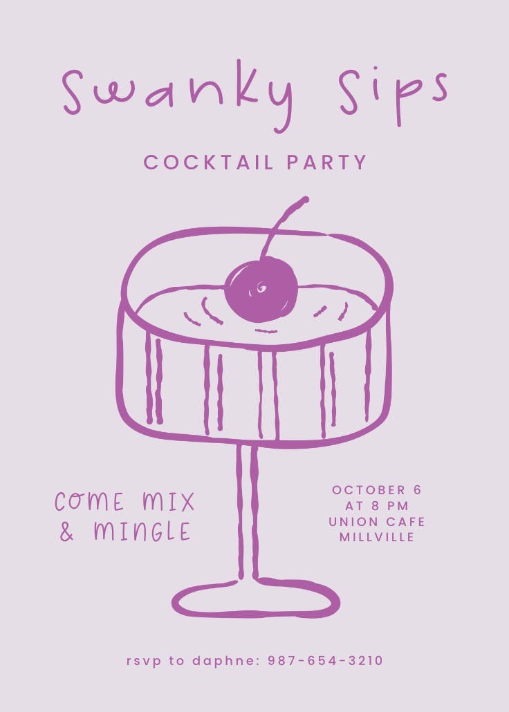 Raise that glass - cocktail party invitation