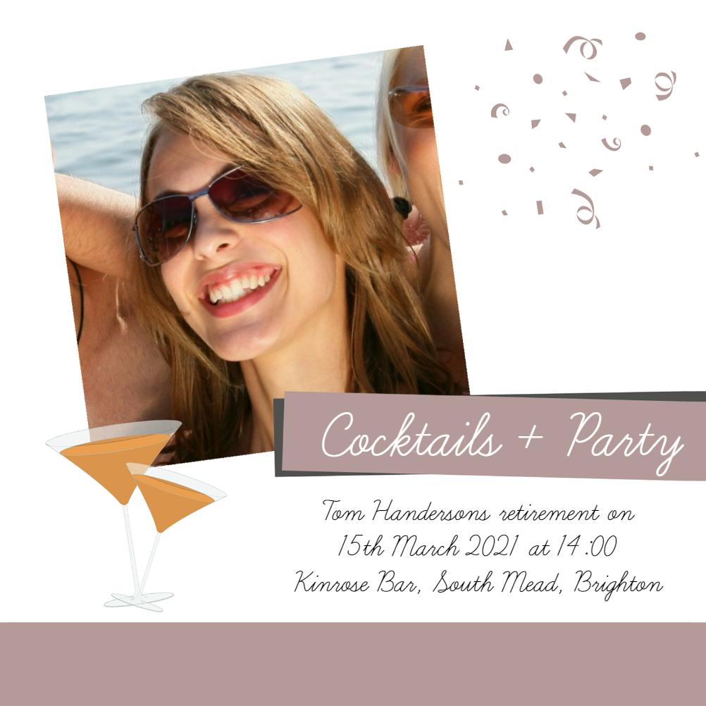Retirement martinis - cocktail party invitation