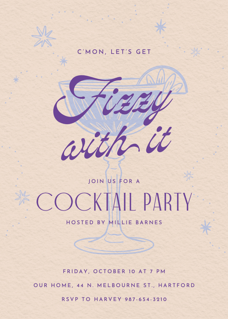 Retro drinks - cocktail party invitation