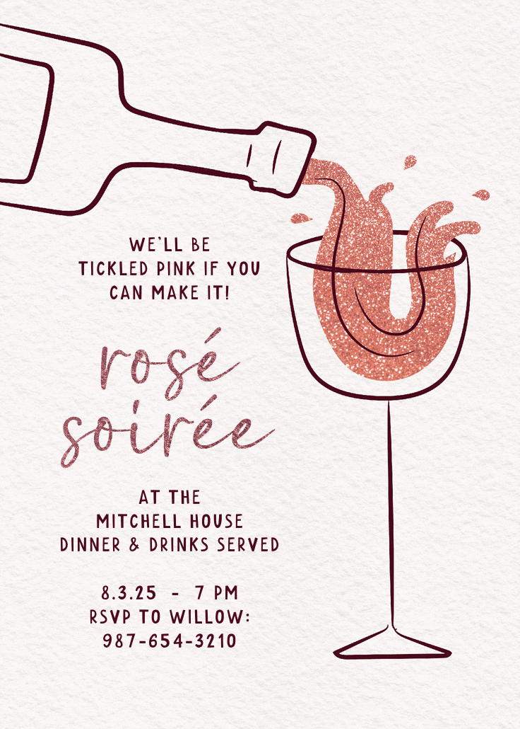 Rosé soirée - invitación para fiesta cóctel